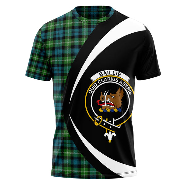 Baillie of Polkemmet Ancient Clan Badge Tartan T-Shirt Circle Style Personalized