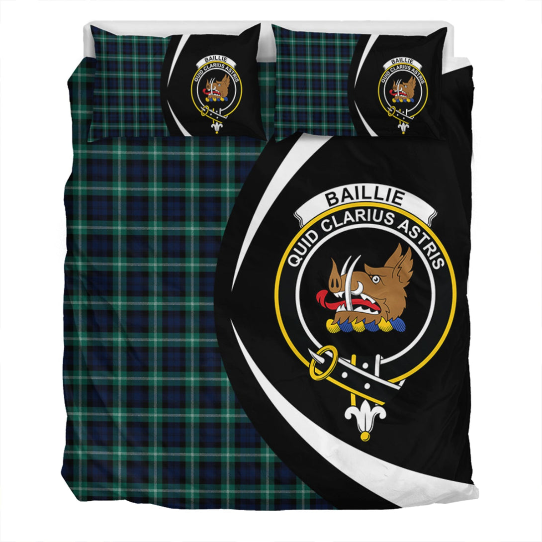 Baillie of Polkemmet Modern Clan Badge Tartan Bedding Set Circle Style