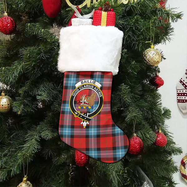 Baillie of Polkemmet Red Clan Badge Tartan Christmas Stocking