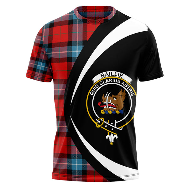 Baillie of Polkemmet Red Clan Badge Tartan T-Shirt Circle Style Personalized