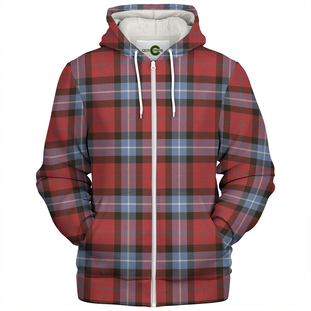 Baillie of Polkemmet Red Weathered Clan Badge Tartan Sherpa Hoodie