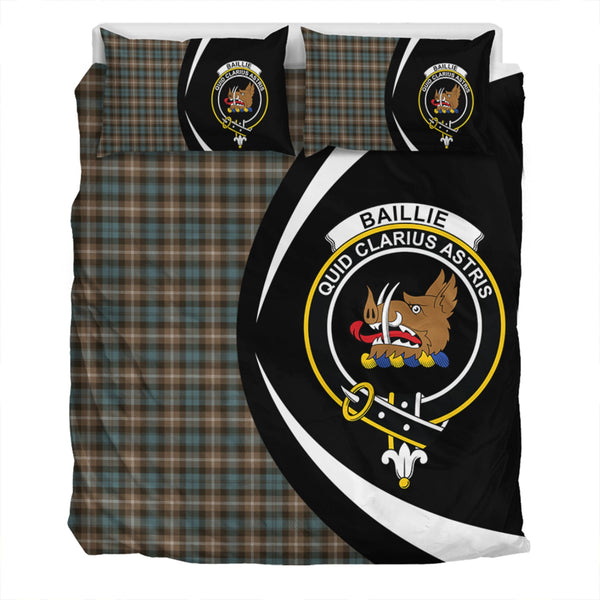 Baillie of Polkemmet Weathered Clan Badge Tartan Bedding Set Circle Style