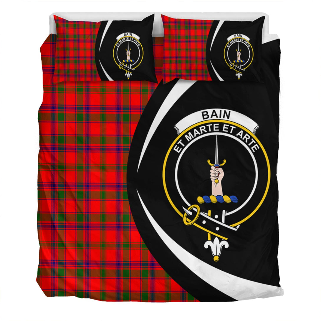 Bain Clan Badge Tartan Bedding Set Circle Style