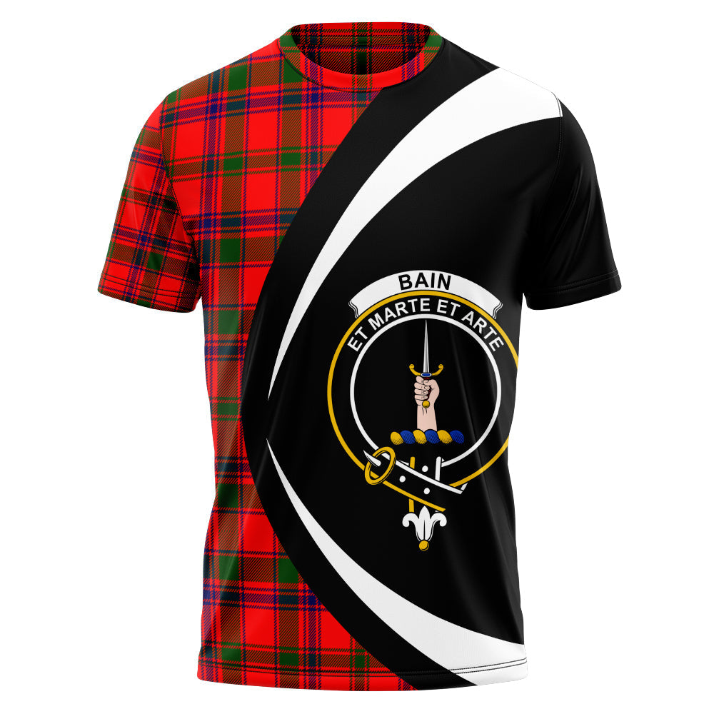 Bain Clan Badge Tartan T-Shirt Circle Style Personalized