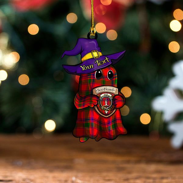 Bain Clan Badge Tartan Wood Acrylic Ornament Halloween Ghost