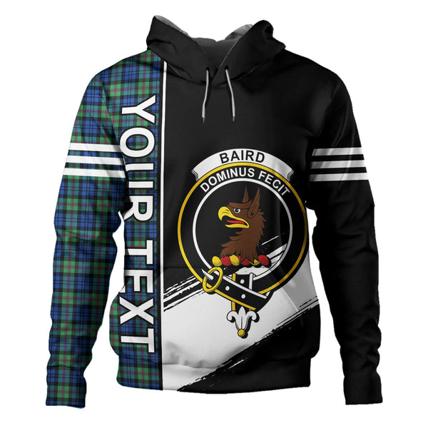 Baird Ancient Clan Badge Tartan Hoodie Quarter Style Personalized