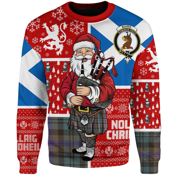 Baird (Baines) Weathered Clan Badge Tartan Sweatshirt Scotland Christmas Santa