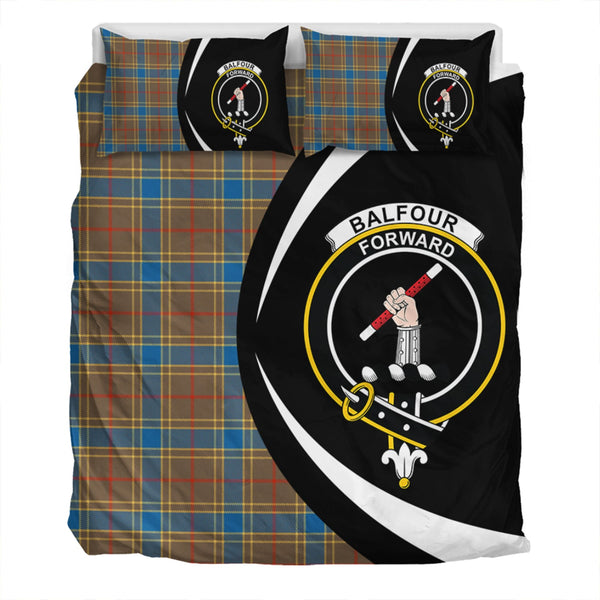 Balfour Ancient Clan Badge Tartan Bedding Set Circle Style