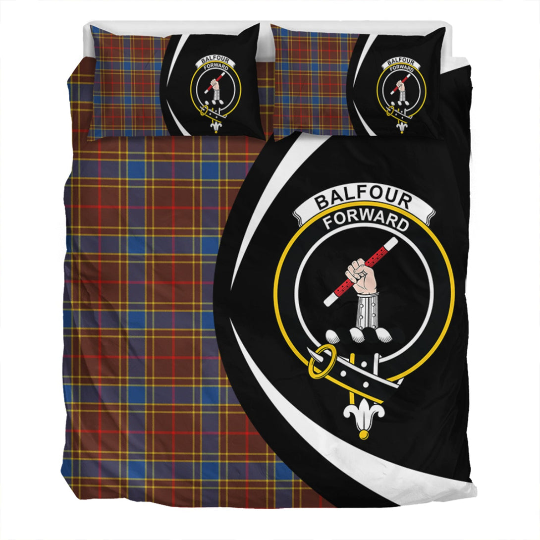 Balfour Modern Clan Badge Tartan Bedding Set Circle Style