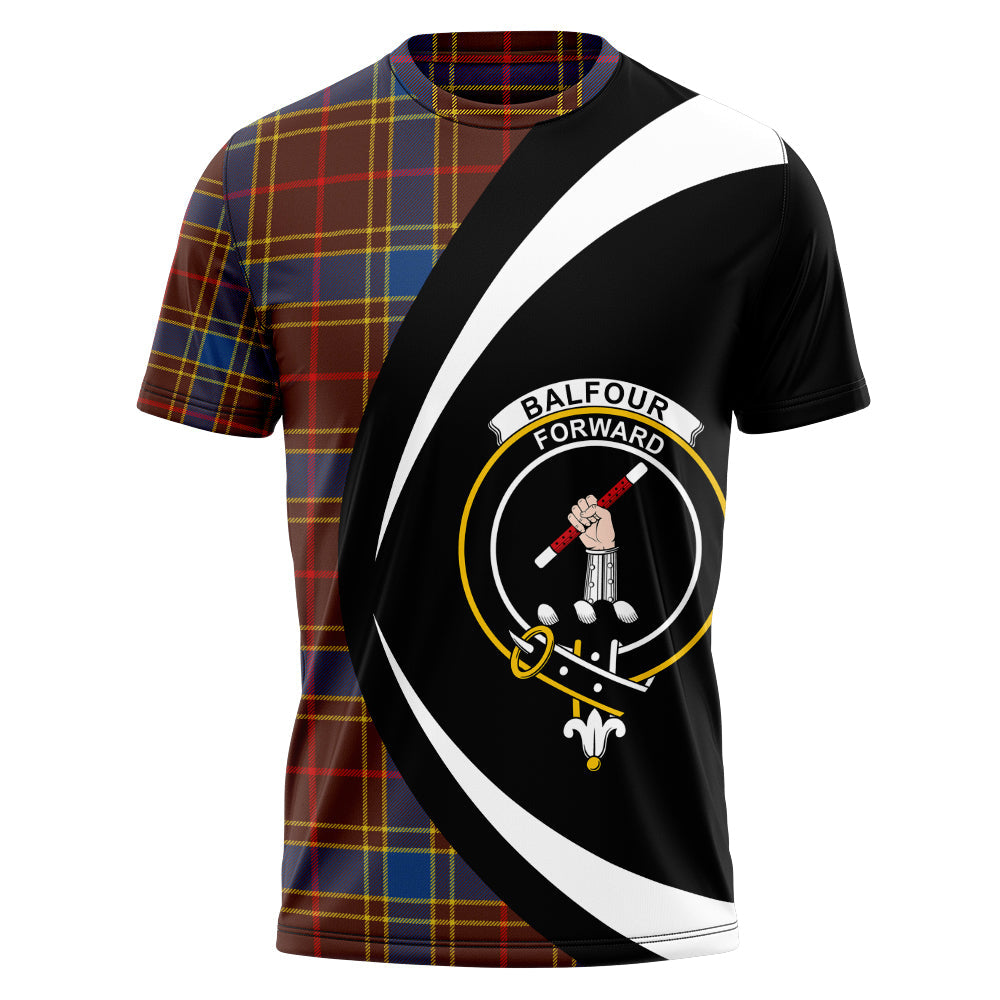 Balfour Modern Clan Badge Tartan T-Shirt Circle Style Personalized