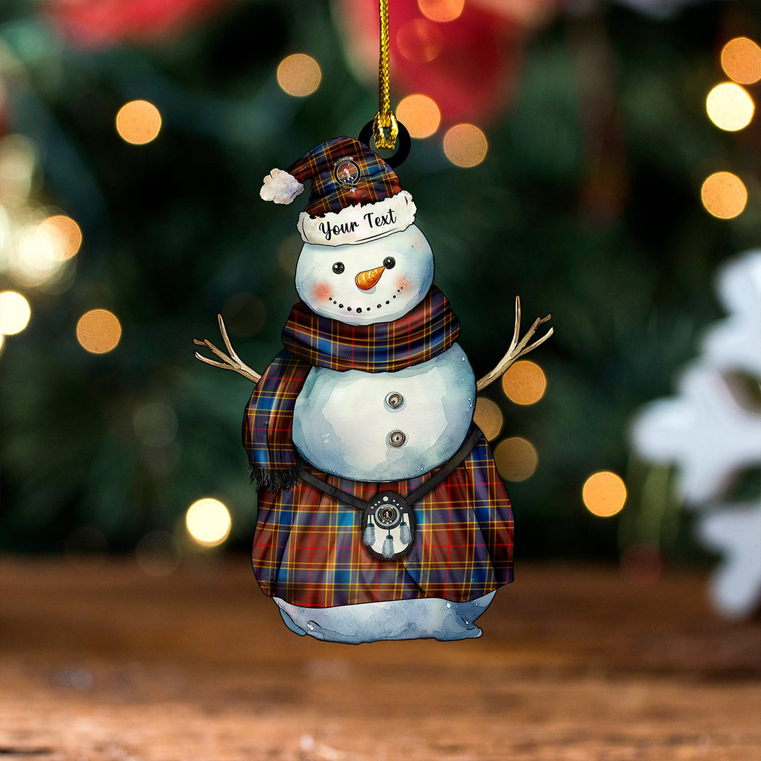 Balfour Modern Clan Badge Tartan Wood Acrylic Ornament Snowman Warrior Personalized