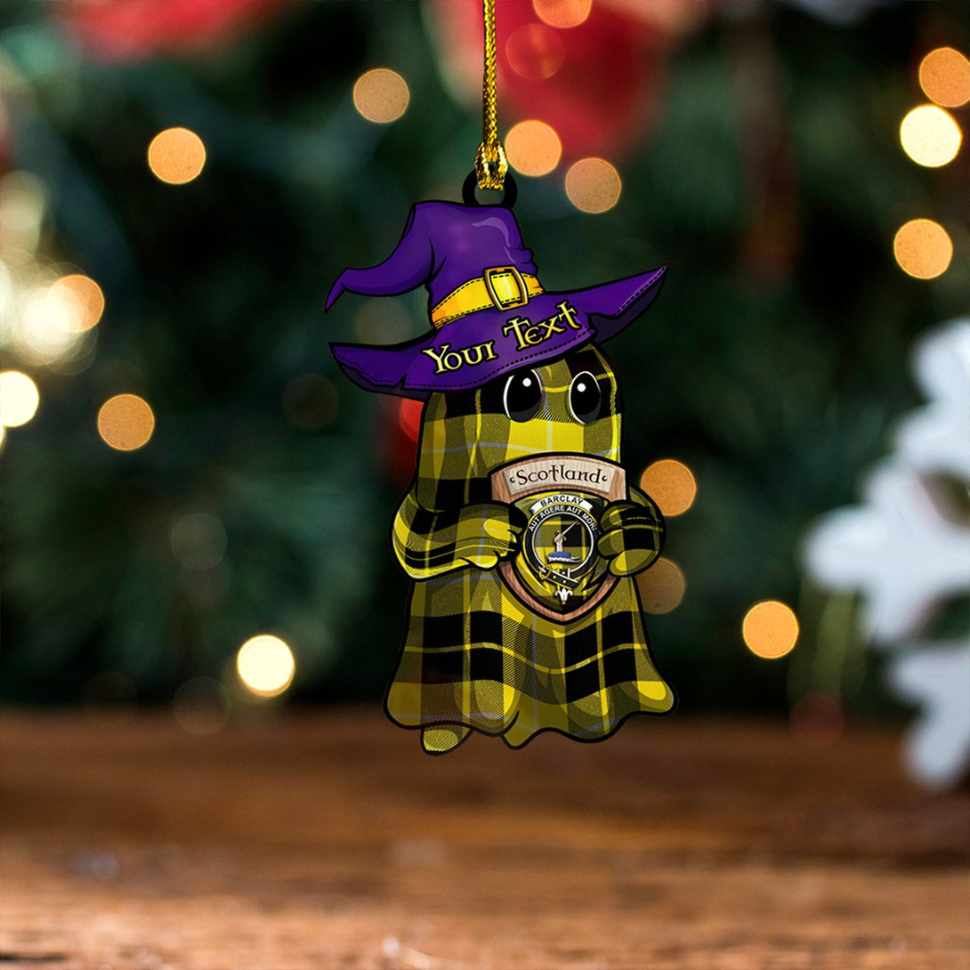 Barclay Dress Modern Clan Badge Tartan Wood Acrylic Ornament Halloween Ghost