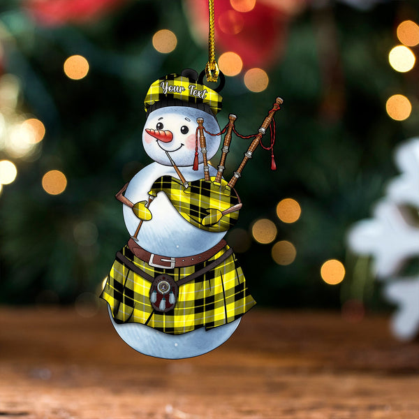 Barclay Dress Modern Clan Badge Tartan Wood Acrylic Ornament Snowman Bagpipe Personalized