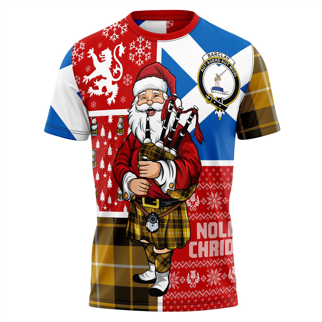 Barclay Dress Weathered Clan Badge Tartan T-Shirt Scotland Christmas Santa