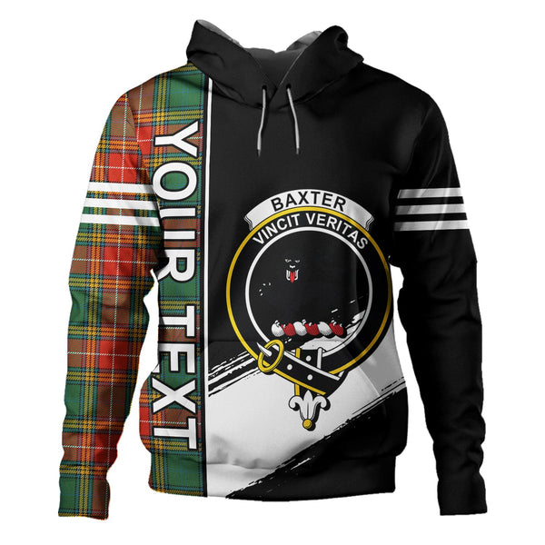 Baxter Ancient Clan Badge Tartan Hoodie Quarter Style Personalized