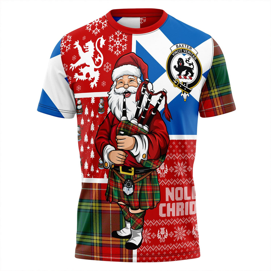 Baxter Modern Clan Badge Tartan T-Shirt Scotland Christmas Santa