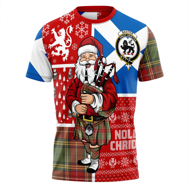 Baxter Weathered Clan Badge Tartan T-Shirt Scotland Christmas Santa