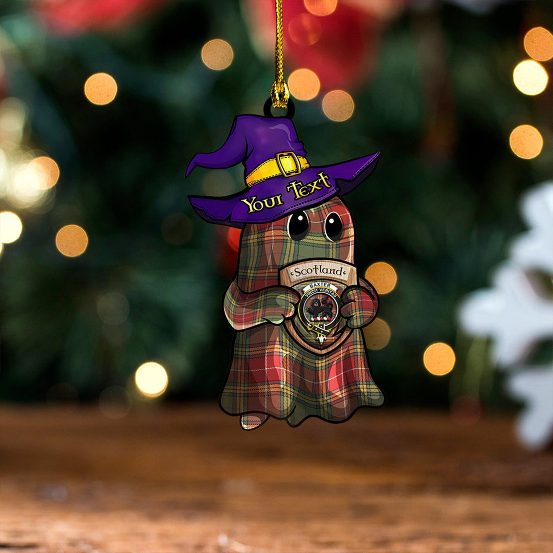 Baxter Weathered Clan Badge Tartan Wood Acrylic Ornament Halloween Ghost