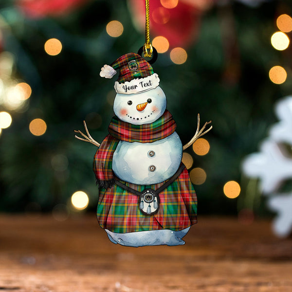 Baxter of Balgavies Ancient Clan Badge Tartan Wood Acrylic Ornament Snowman Warrior Personalized