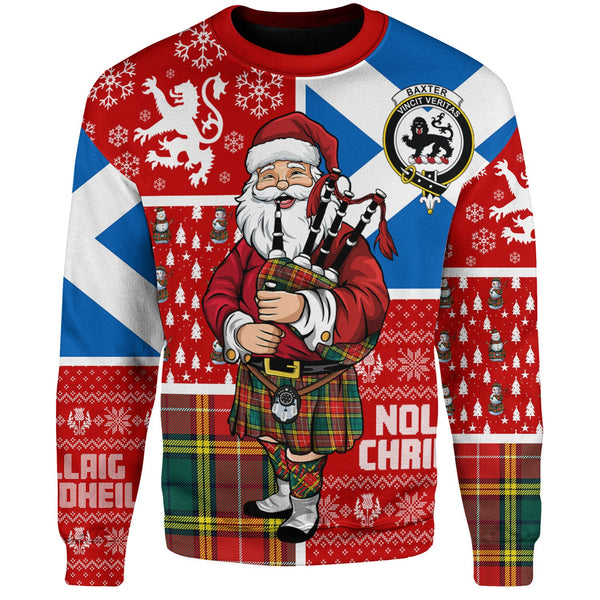 Baxter of Balgavies Modern Clan Badge Tartan Sweatshirt Scotland Christmas Santa