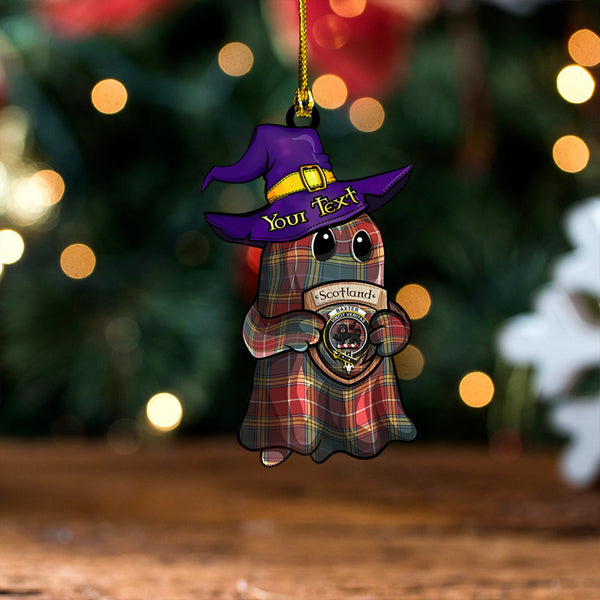 Baxter of Balgavies Weathered Clan Badge Tartan Wood Acrylic Ornament Halloween Ghost