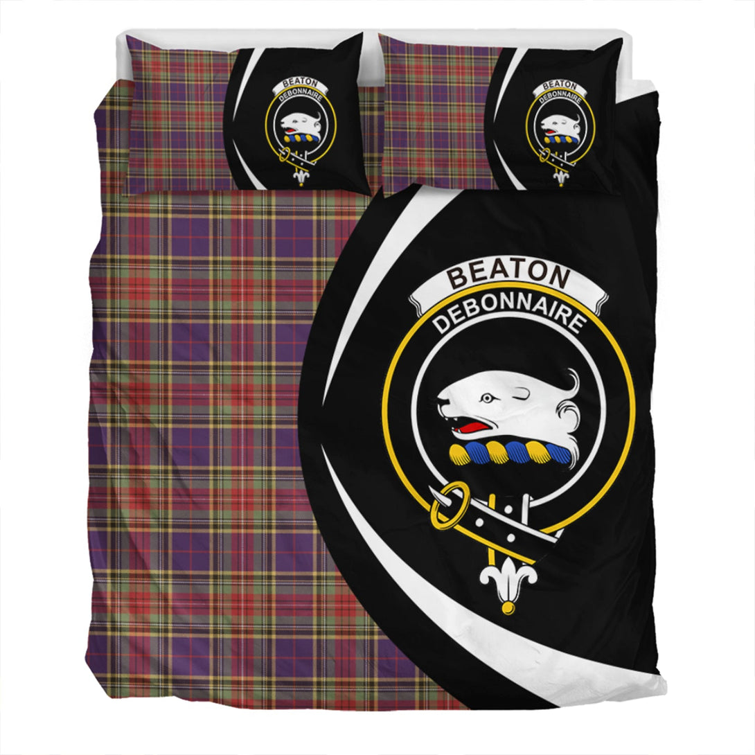 Beaton Weathered Clan Badge Tartan Bedding Set Circle Style