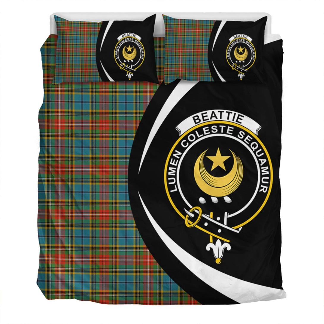 Beattie Ancient Clan Badge Tartan Bedding Set Circle Style