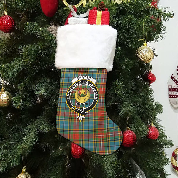 Beattie Ancient Clan Badge Tartan Christmas Stocking