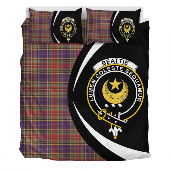 Beattie Weathered Clan Badge Tartan Bedding Set Circle Style