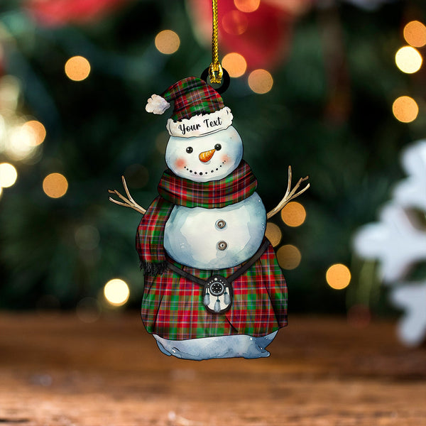 Beaverbrook Modern Tartan Wood Acrylic Ornament Snowman Warrior Personalized