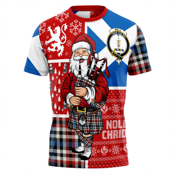 Bell Border (Bell Southern Bell) Ancient Clan Badge Tartan T-Shirt Scotland Christmas Santa