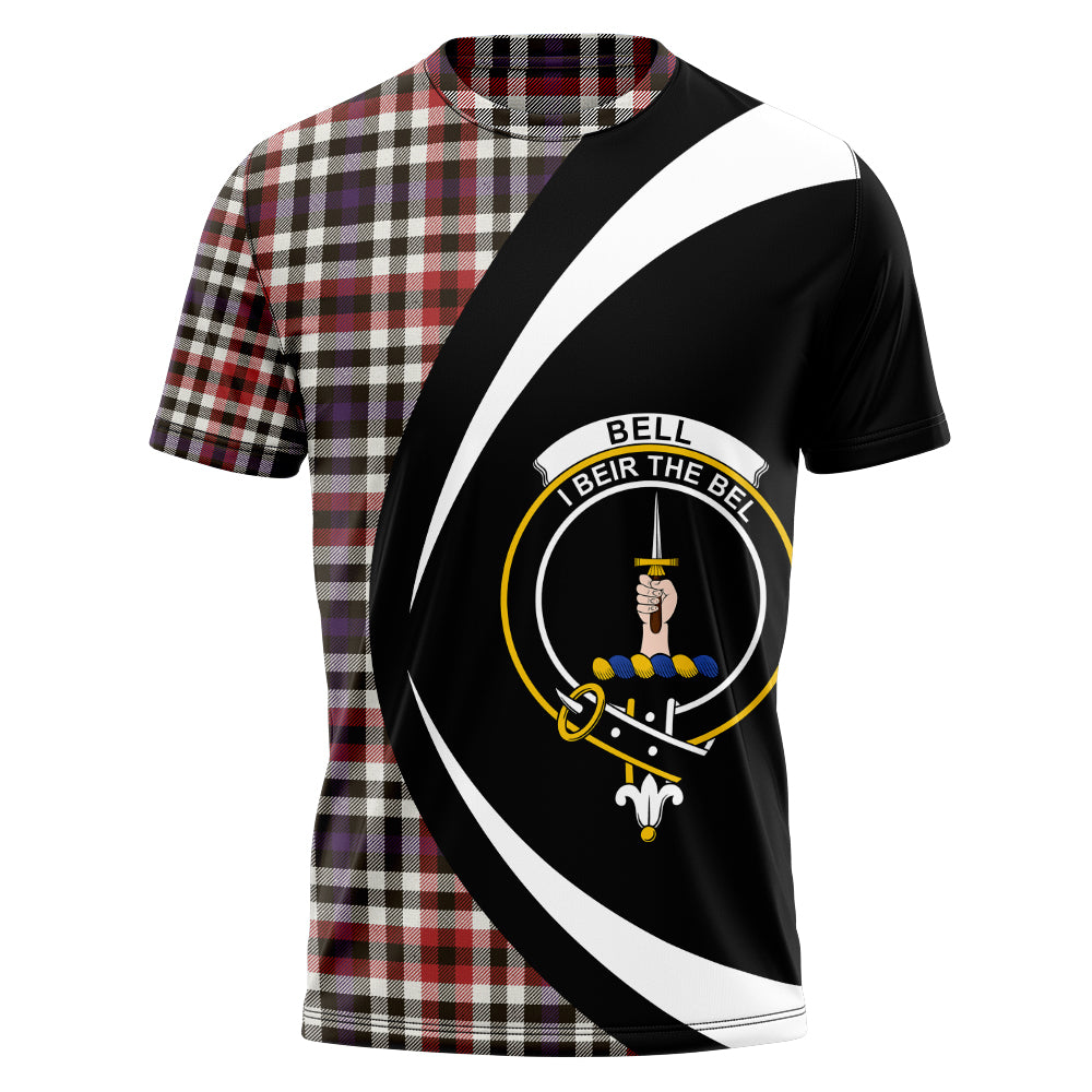 Bell Border (Bell Southern Bell) Weathered Clan Badge Tartan T-Shirt Circle Style Personalized