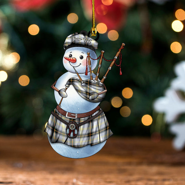 Bell of the Borders Ancient Clan Badge Tartan Wood Acrylic Ornament Snowman Bagpipe Personalized