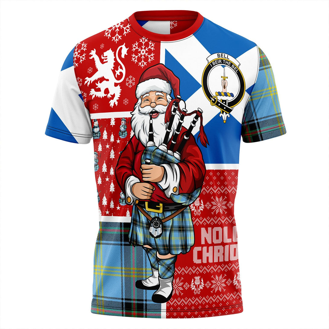 Bell of the Borders Modern Clan Badge Tartan T-Shirt Scotland Christmas Santa