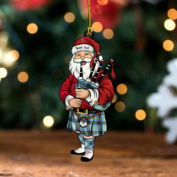 Bell of the Borders Modern Clan Badge Tartan Wood Acrylic Ornament Santa Personalized