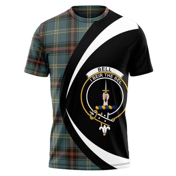 Bell of the Borders Weathered Clan Badge Tartan T-Shirt Circle Style Personalized