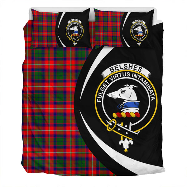 Belshes Clan Badge Tartan Bedding Set Circle Style