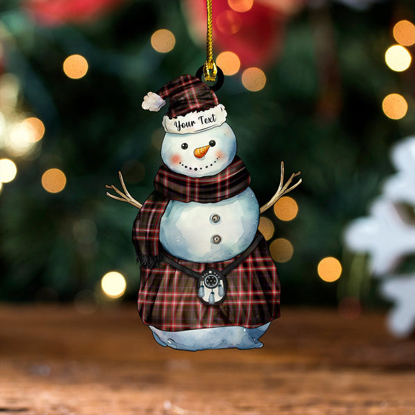 Benson Weathered Tartan Wood Acrylic Ornament Snowman Warrior Personalized