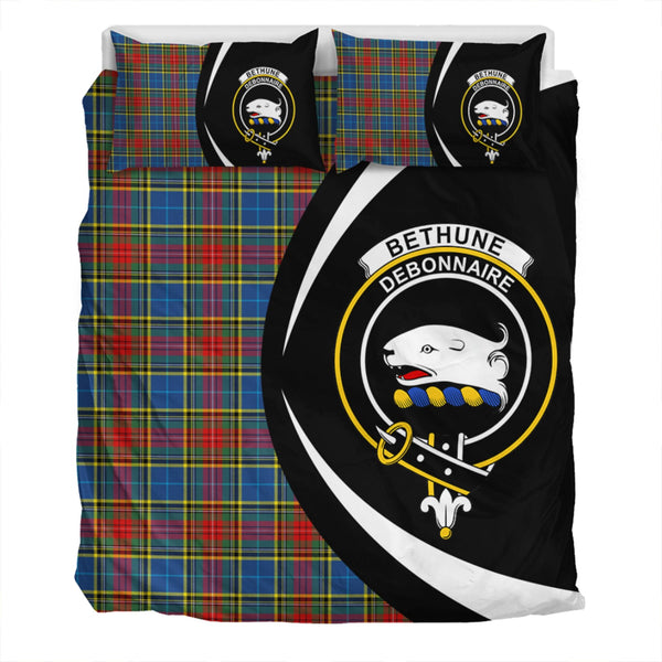 Bethune Modern Clan Badge Tartan Bedding Set Circle Style