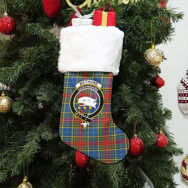 Bethune Modern Clan Badge Tartan Christmas Stocking