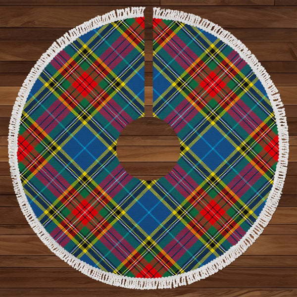 Bethune Modern Clan Badge Tartan Christmas Tree Skirt