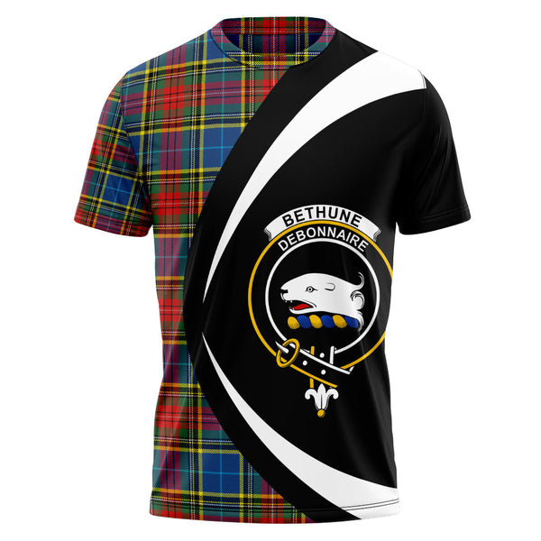 Bethune Modern Clan Badge Tartan T-Shirt Circle Style Personalized