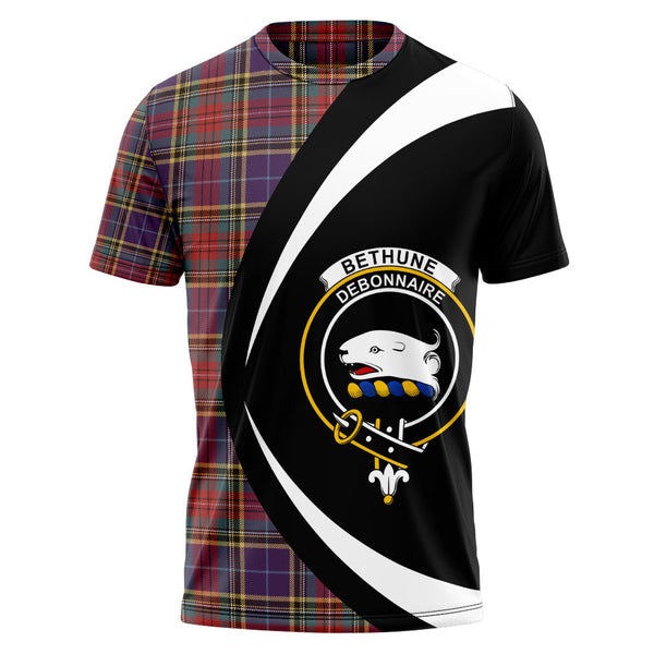 Bethune Weathered Clan Badge Tartan T-Shirt Circle Style Personalized