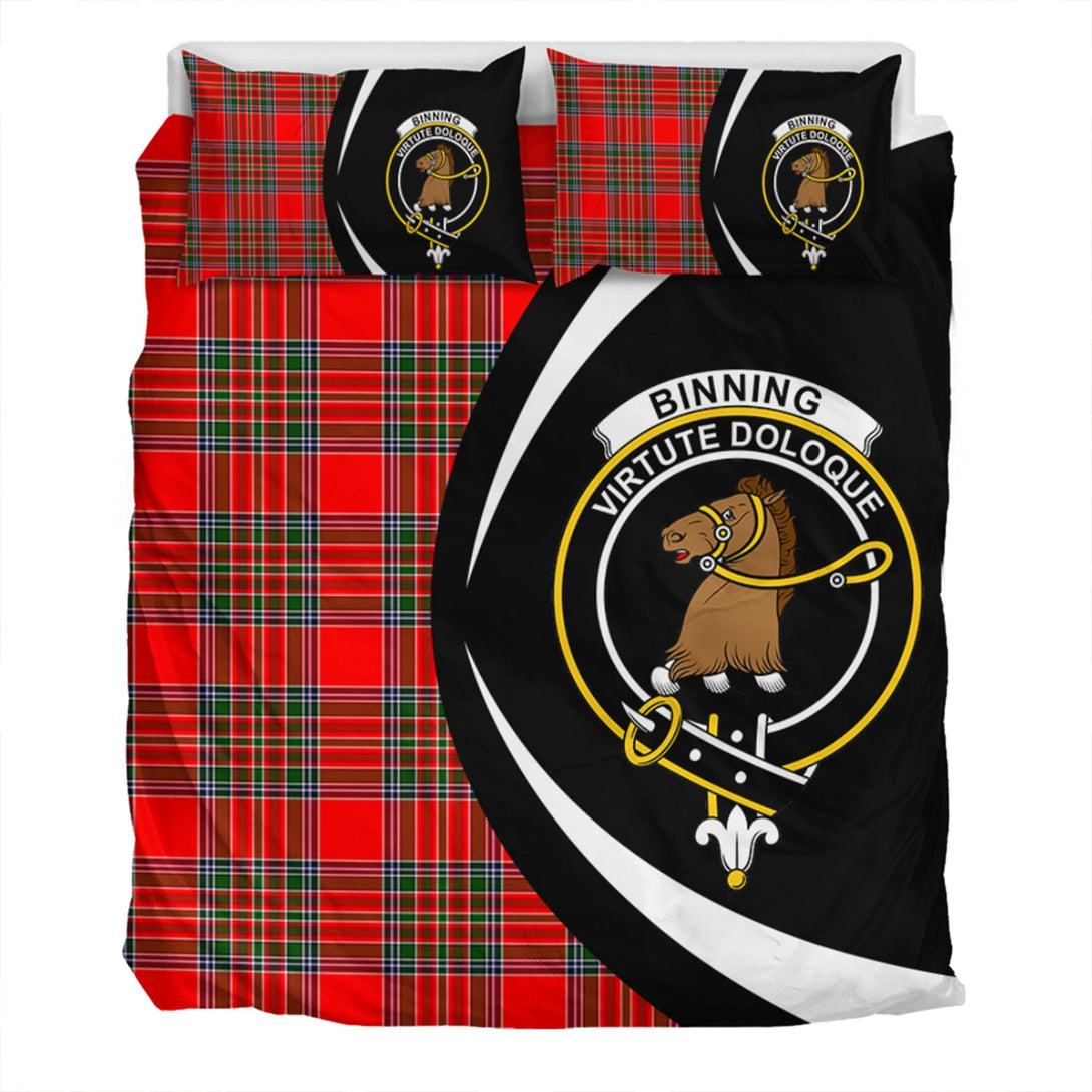 Binning Clan Badge Tartan Bedding Set Circle Style