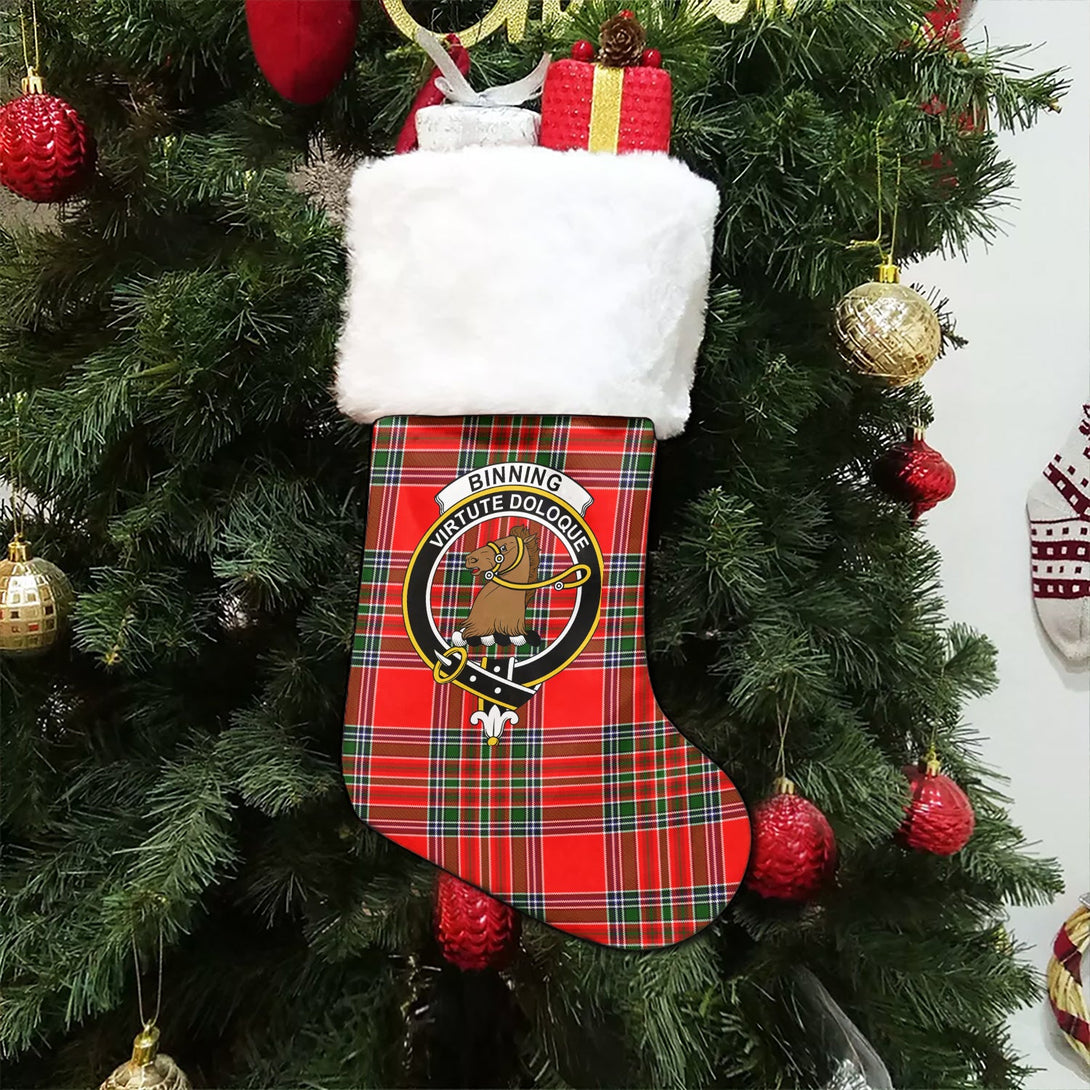 Binning Clan Badge Tartan Christmas Stocking