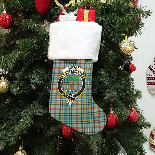 Bisset Ancient Clan Badge Tartan Christmas Stocking