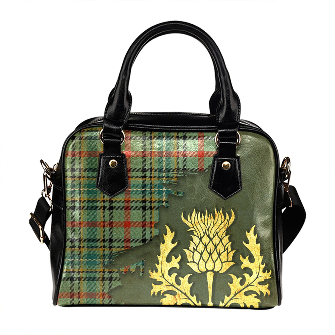 Bisset Ancient Tartan Shoulder Handbag Thistle Oldest Style