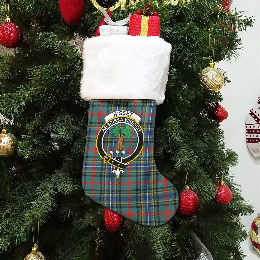 Bisset Modern Clan Badge Tartan Christmas Stocking