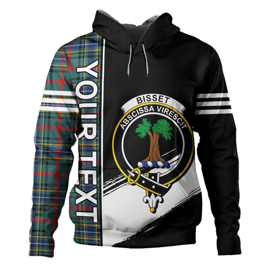 Bisset Modern Clan Badge Tartan Hoodie Quarter Style Personalized