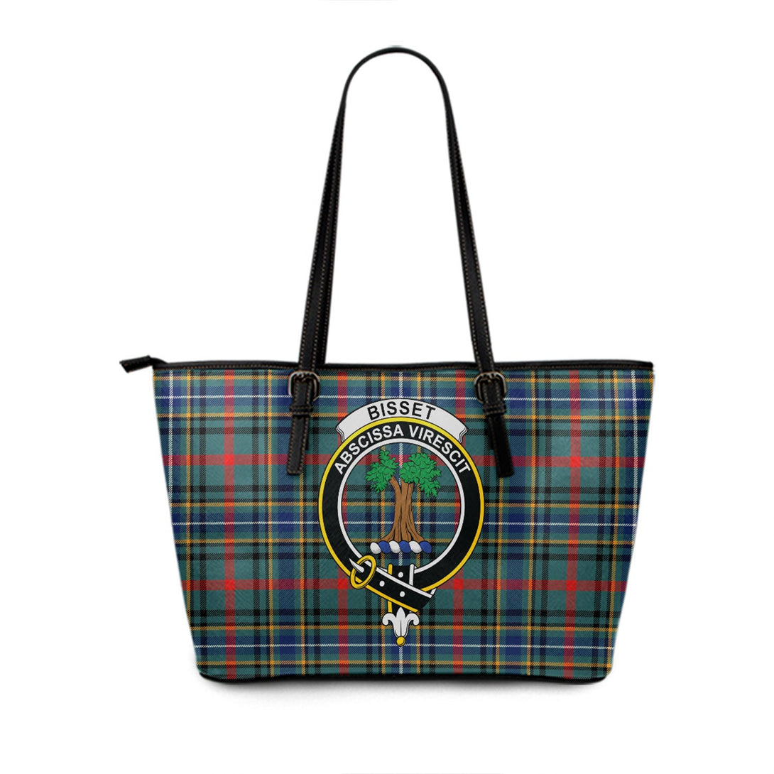 Bisset Modern Clan Badge Tartan Leather Tote Bag